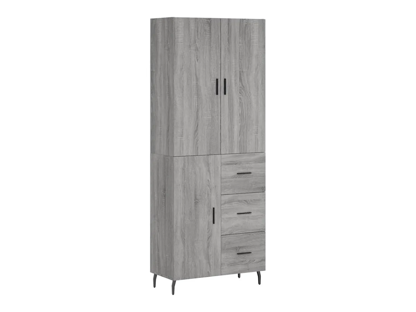 Aparador alto Sonoma gris 69,5x34x180 cm Madera de ingeniería