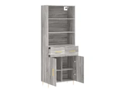 Aparador alto Sonoma gris 69,5x34x180 cm Madera de ingeniería
