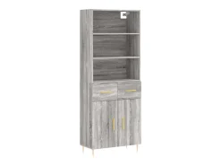 Aparador alto Sonoma gris 69,5x34x180 cm Madera de ingeniería
