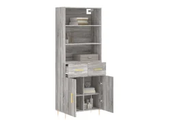Aparador alto Sonoma gris 69,5x34x180 cm Madera de ingeniería