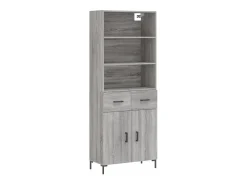 Aparador alto Sonoma gris 69,5x34x180 cm Madera de ingeniería