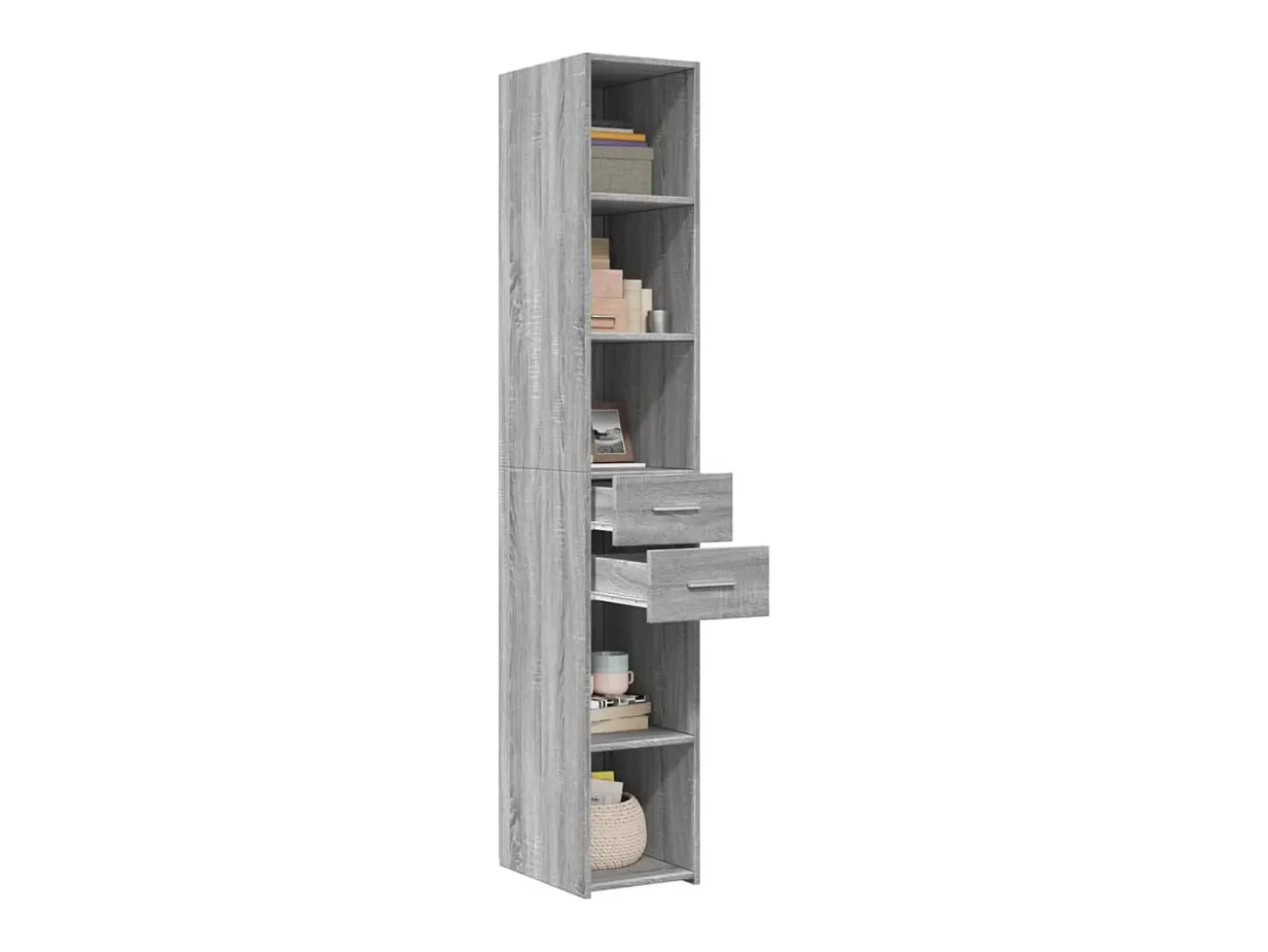Aparador alto Sonoma gris 30x42,5x185 cm madera de ingeniería