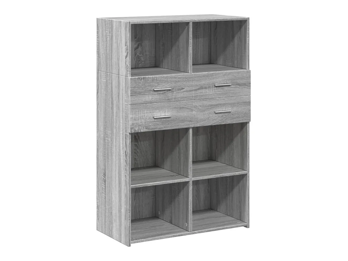 Aparador alto Sonoma gris 80x42,5x124 cm madera de ingeniería