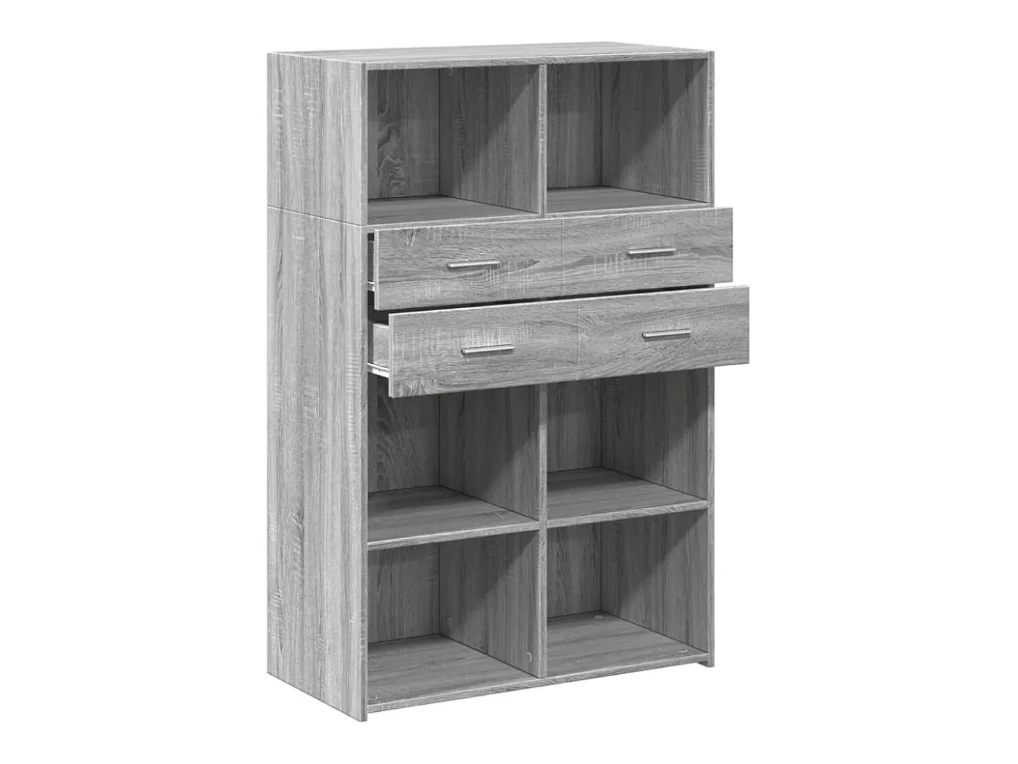 Aparador alto Sonoma gris 80x42,5x124 cm madera de ingeniería