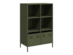 Aparador alto verde oliva 68x39x103,5 cm acero