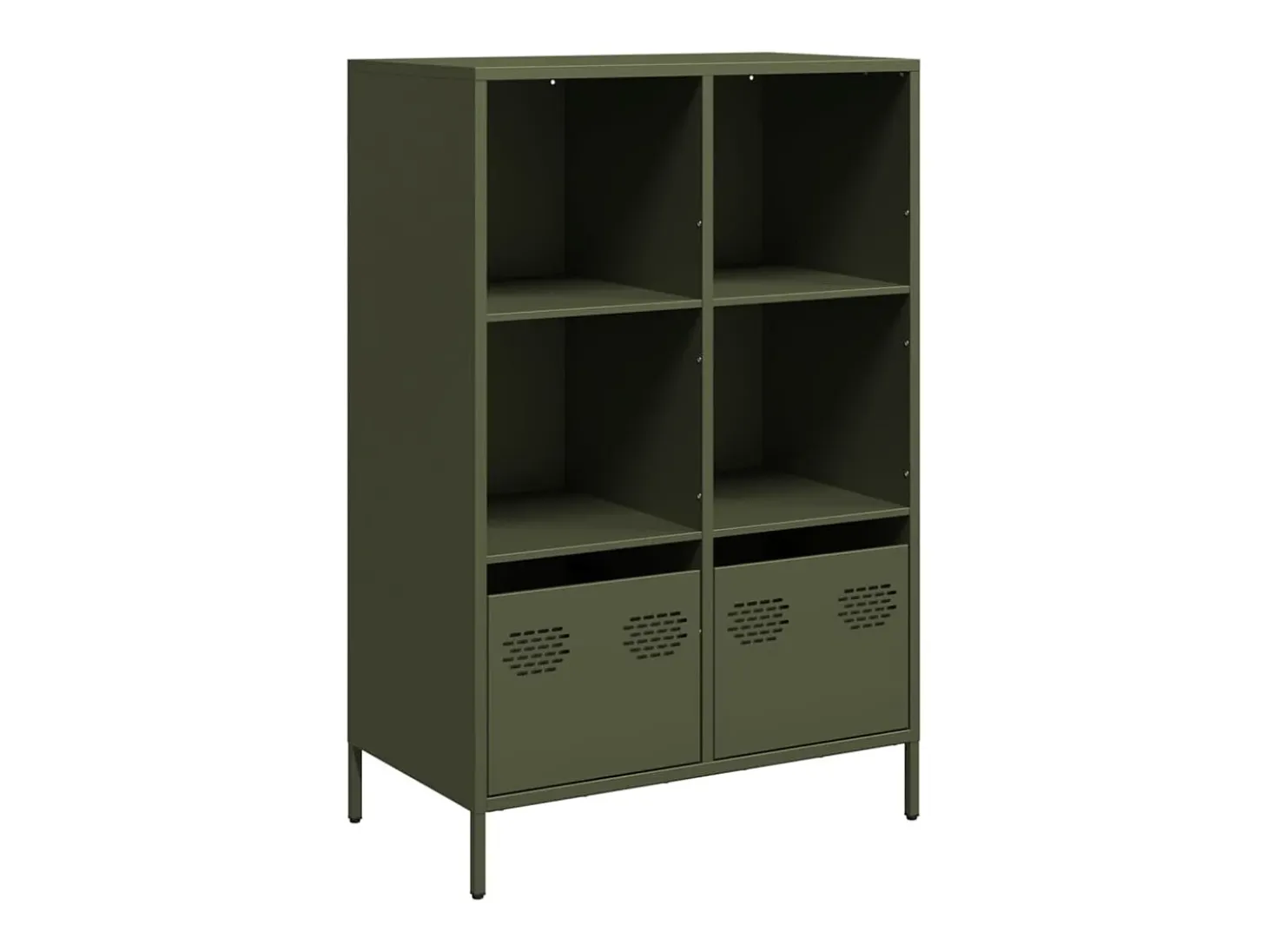 Aparador alto verde oliva 68x39x103,5 cm acero