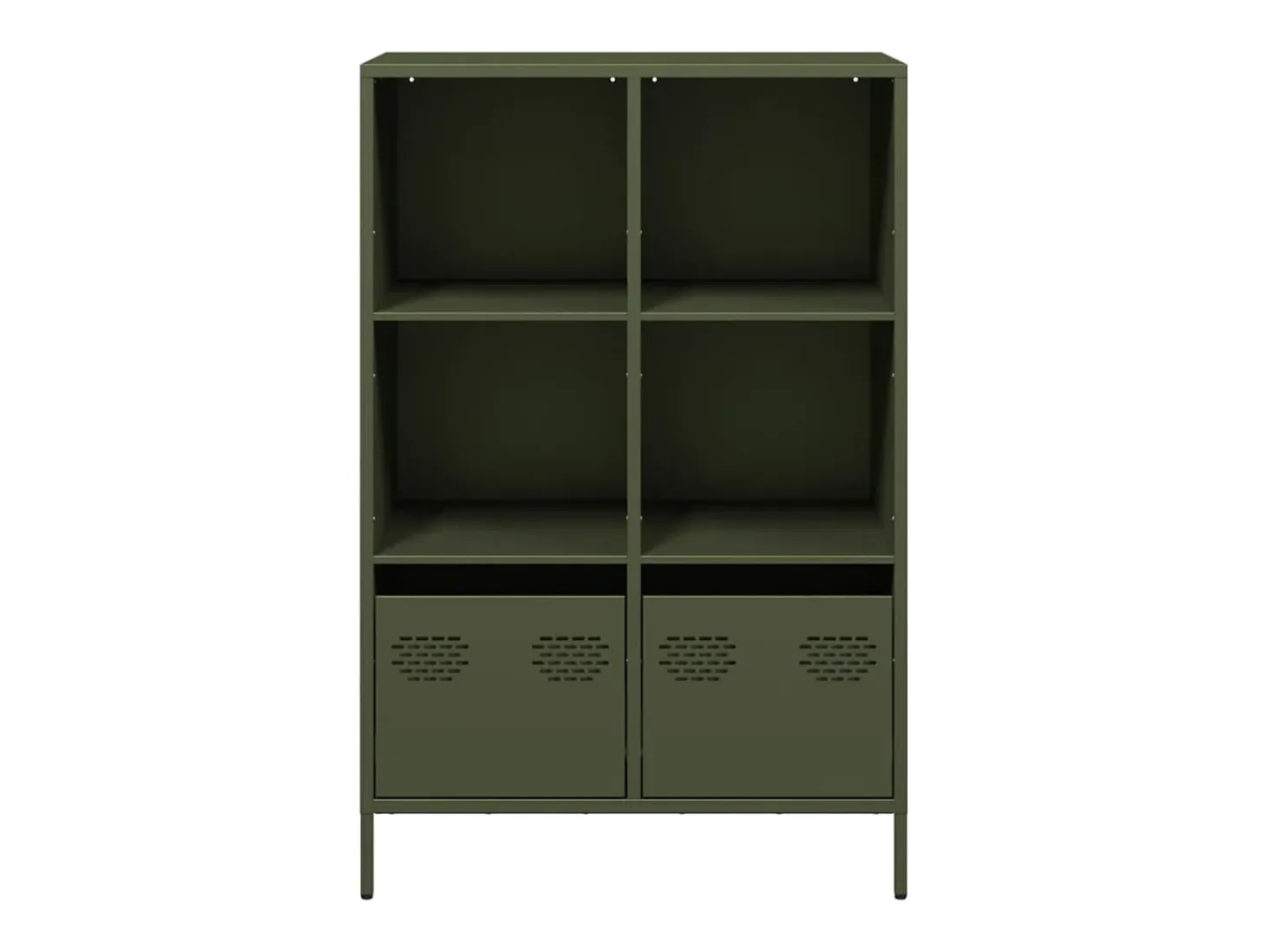 Aparador alto verde oliva 68x39x103,5 cm acero