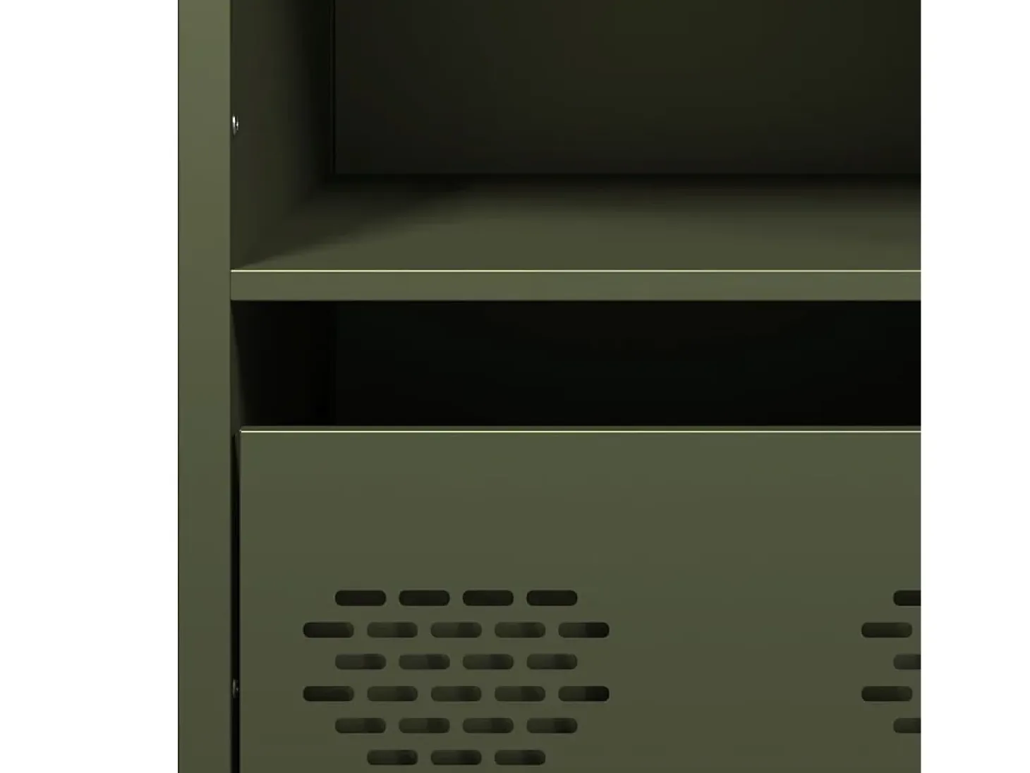 Aparador alto verde oliva 68x39x103,5 cm acero
