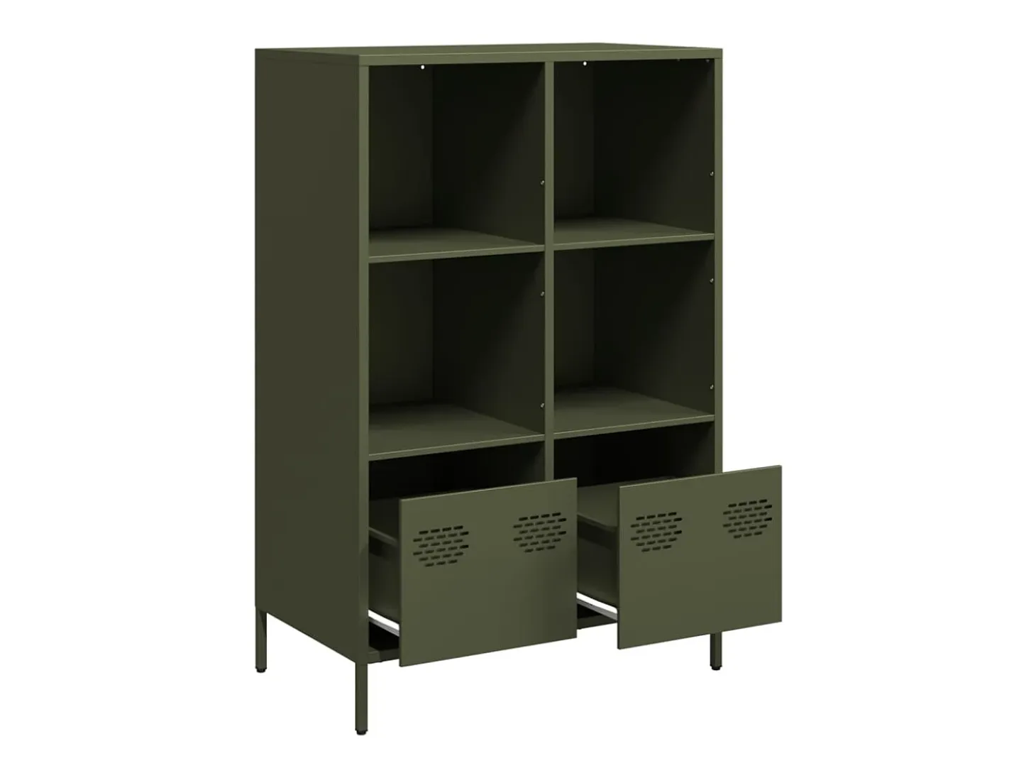 Aparador alto verde oliva 68x39x103,5 cm acero