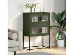 Aparador alto verde oliva 68x39x107 cm acero