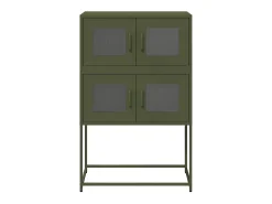 Aparador alto verde oliva 68x39x107 cm acero