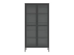 Aparador alto vidrio y acero negro 85x40x180 cm