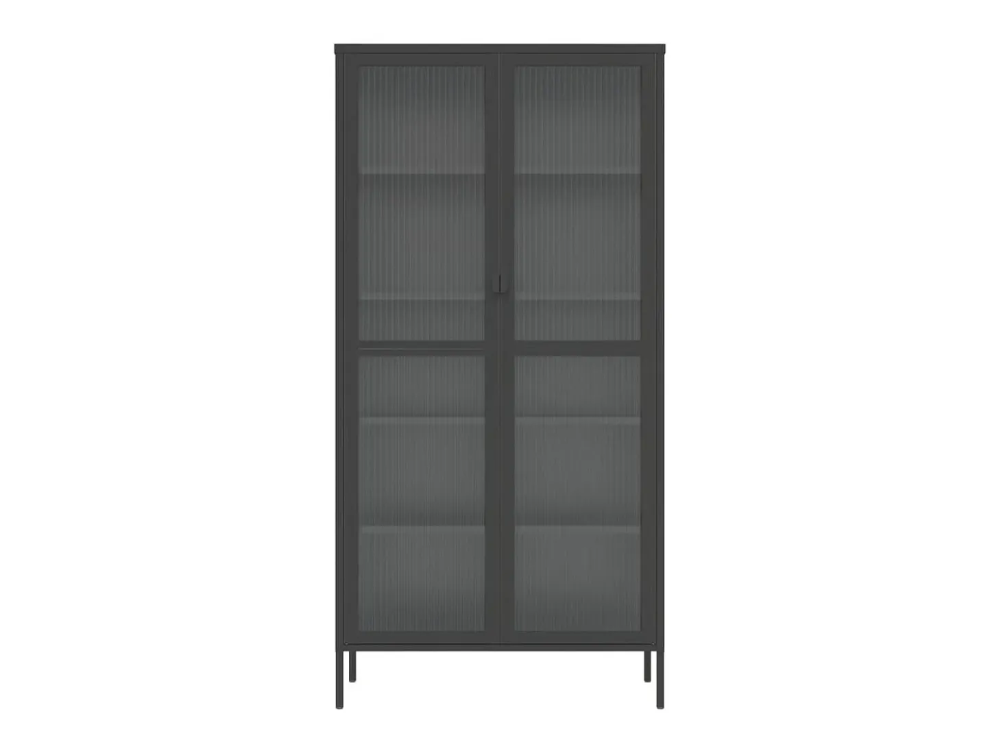 Aparador alto vidrio y acero negro 85x40x180 cm