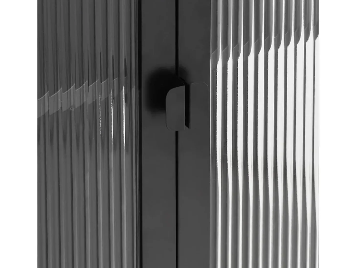 Aparador alto vidrio y acero negro 85x40x180 cm