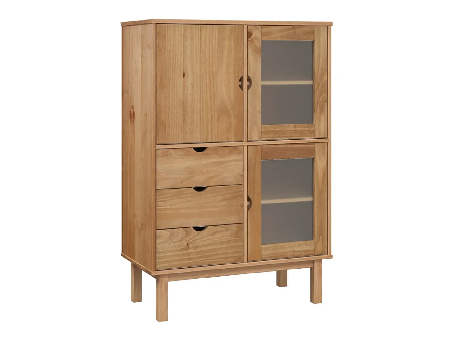 Aparador alto 85x43x125 cm madera maciza de pino