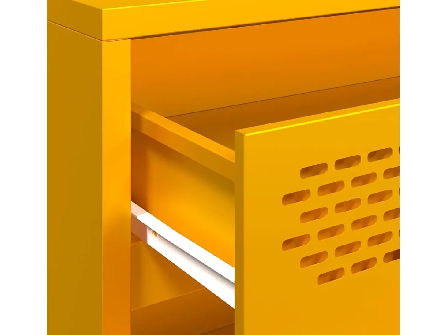 Aparador amarillo mostaza 68x39x73,5 cm acero laminado en frío