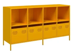 Aparador amarillo mostaza 135x39x73,5 cm acero laminado en frío