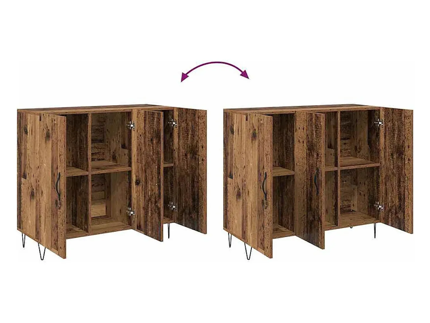 Aparador antiguo de madera 90 x 34 x 80 cm Madera de ingeniería