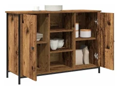 Aparador antiguo de madera 100x35x70 cm en madera contrachapada y acero