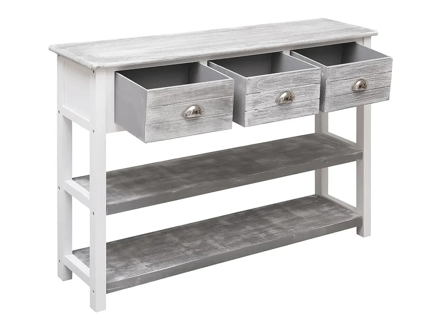 Aparador antiguo gris 108x30x76 cm Madera maciza de paulownia
