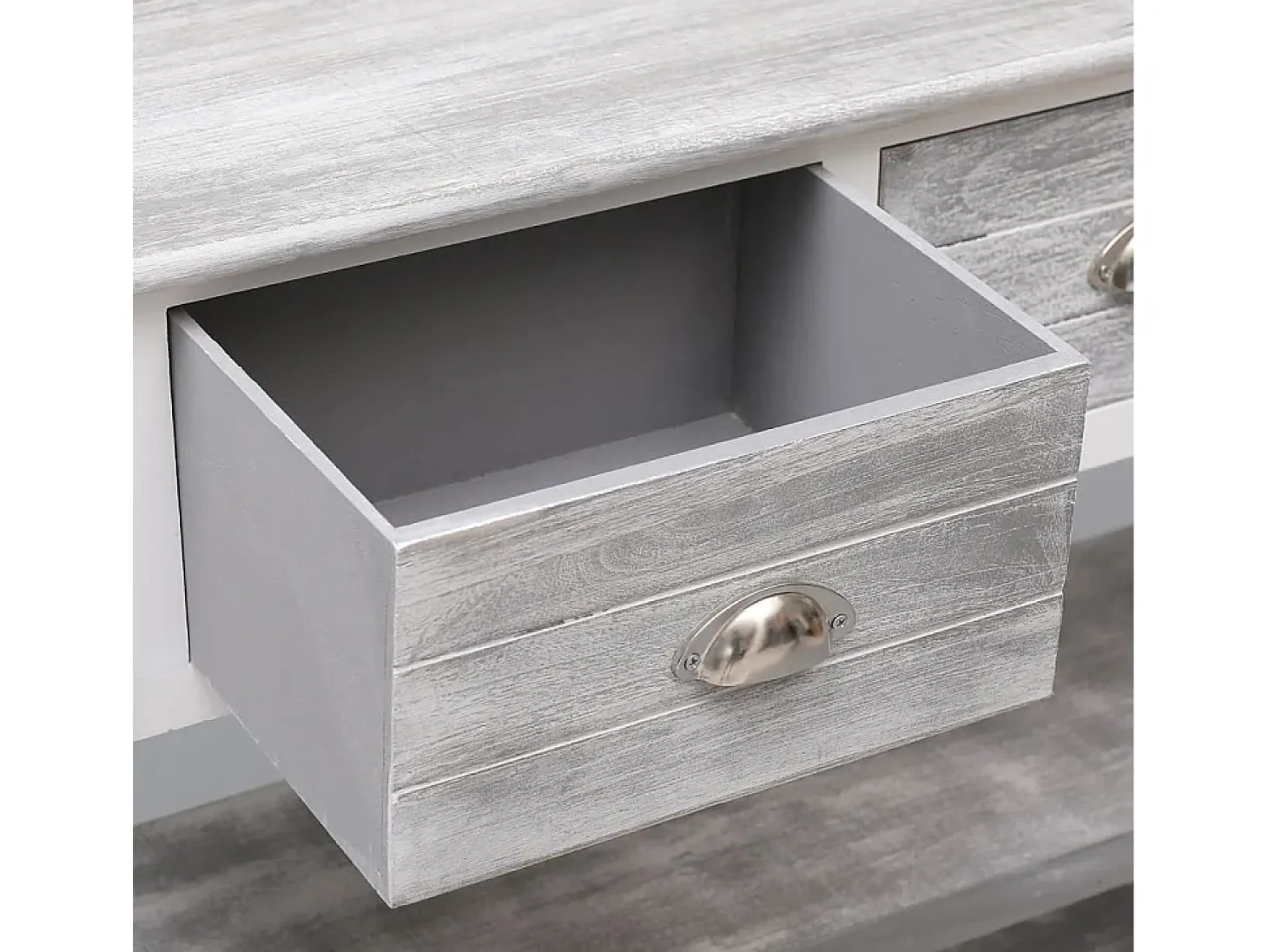 Aparador antiguo gris 108x30x76 cm Madera maciza de paulownia