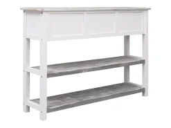 Aparador antiguo gris 108x30x76 cm Madera maciza de paulownia