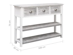 Aparador antiguo gris 108x30x76 cm Madera maciza de paulownia