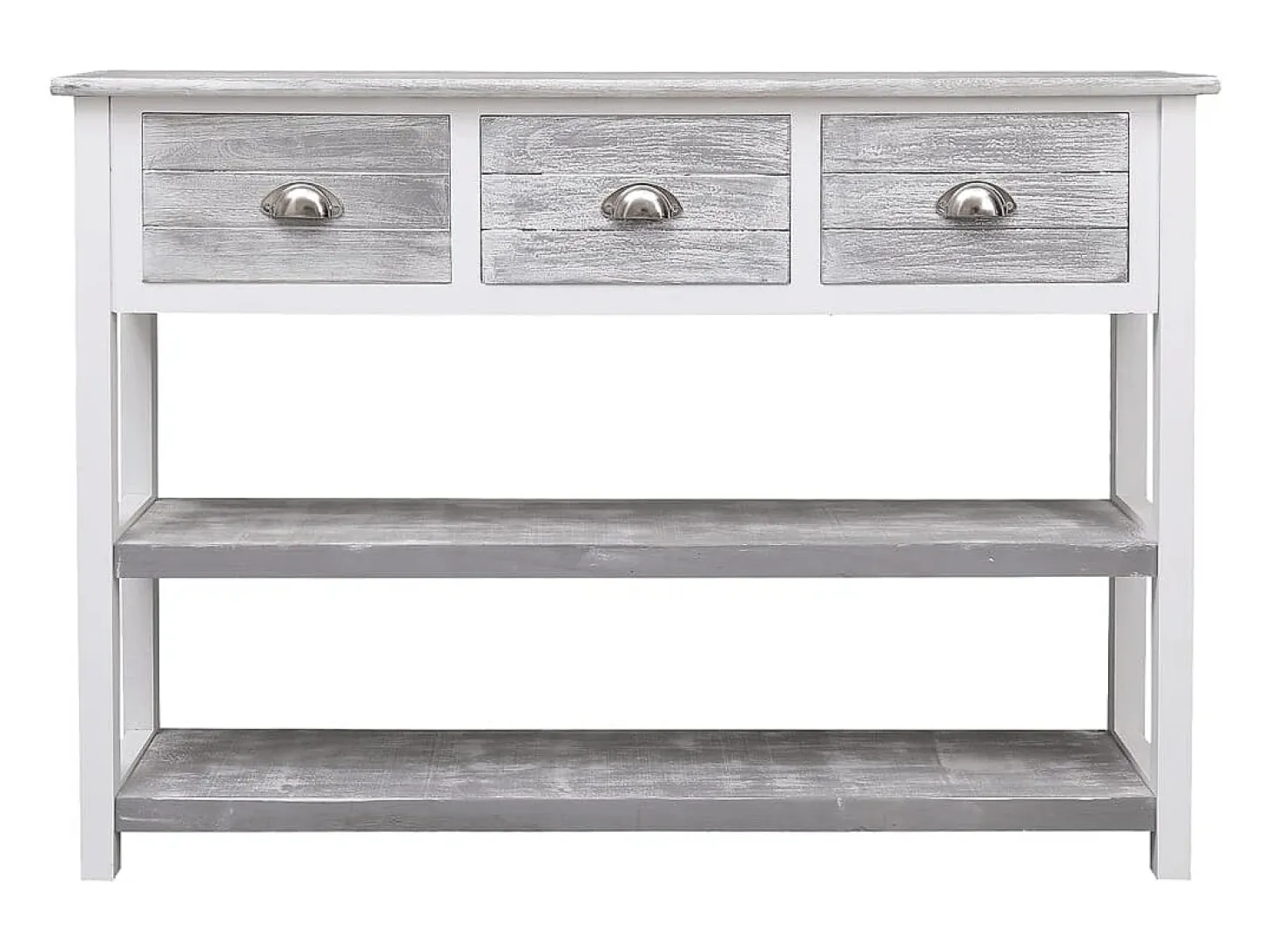 Aparador antiguo gris 108x30x76 cm Madera maciza de paulownia