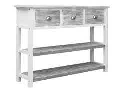 Aparador antiguo gris 108x30x76 cm Madera maciza de paulownia