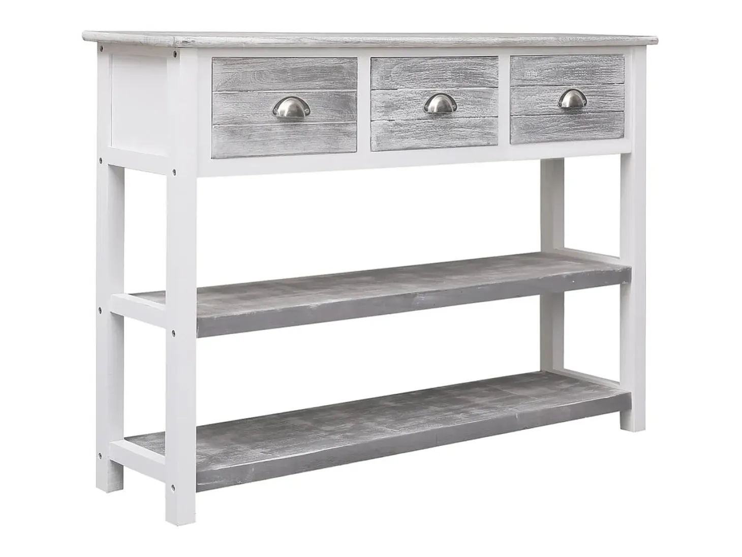 Aparador antiguo gris 108x30x76 cm Madera maciza de paulownia