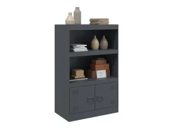 Aparador antracita 67x39x107 cm acero