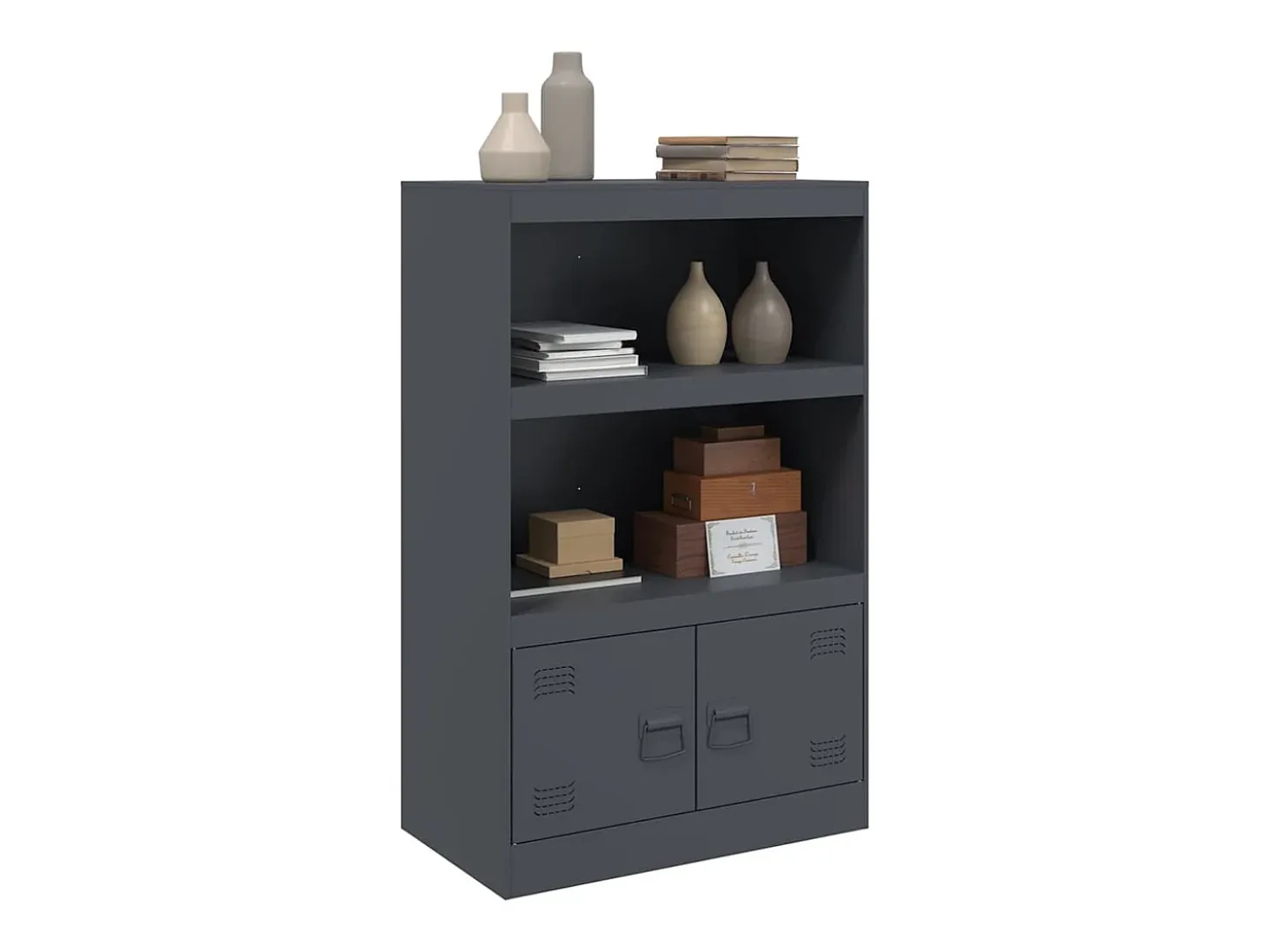 Aparador antracita 67x39x107 cm acero