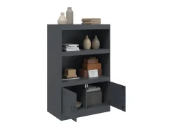 Aparador antracita 67x39x107 cm acero