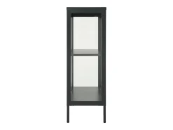 Aparador Antracita 75x35x105 cm Acero y cristal