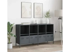 Aparador antracita 135x39x73,5 cm acero laminado en frío