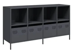 Aparador antracita 135x39x73,5 cm acero laminado en frío