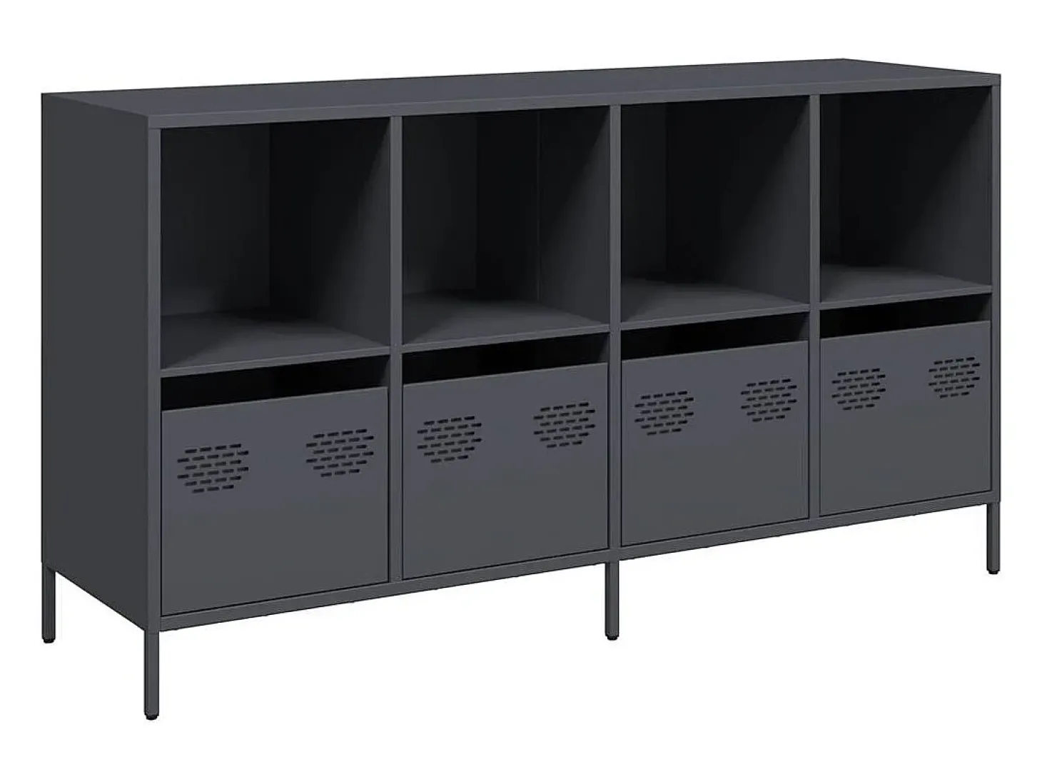 Aparador antracita 135x39x73,5 cm acero laminado en frío