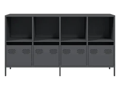 Aparador antracita 135x39x73,5 cm acero laminado en frío