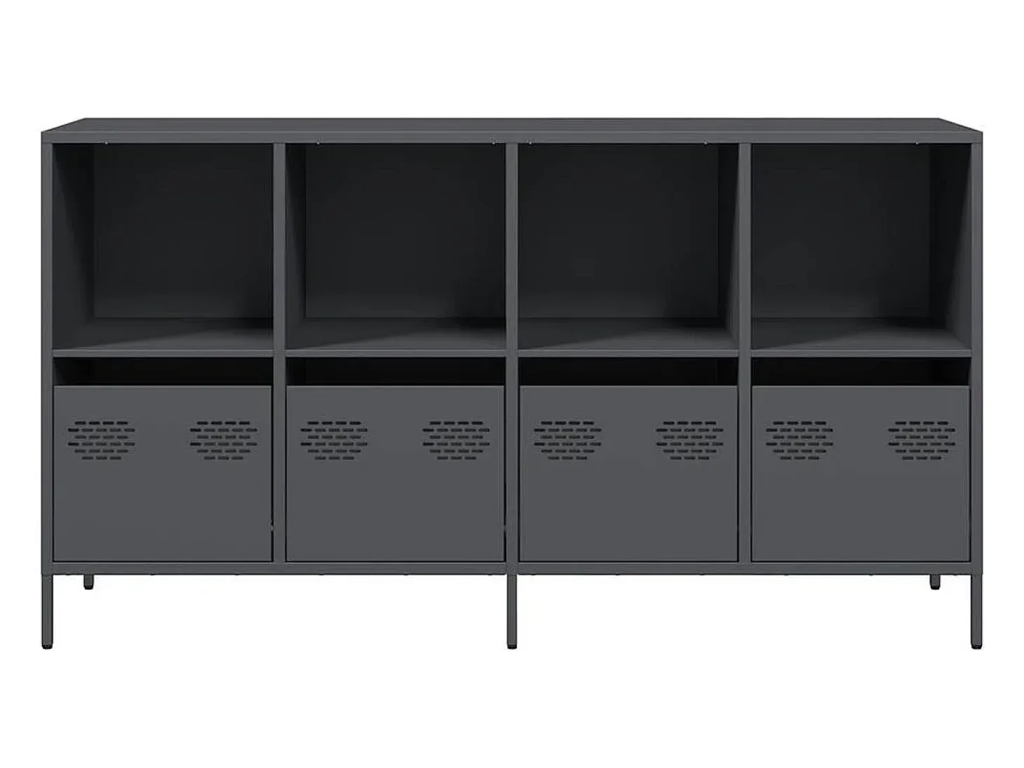 Aparador antracita 135x39x73,5 cm acero laminado en frío