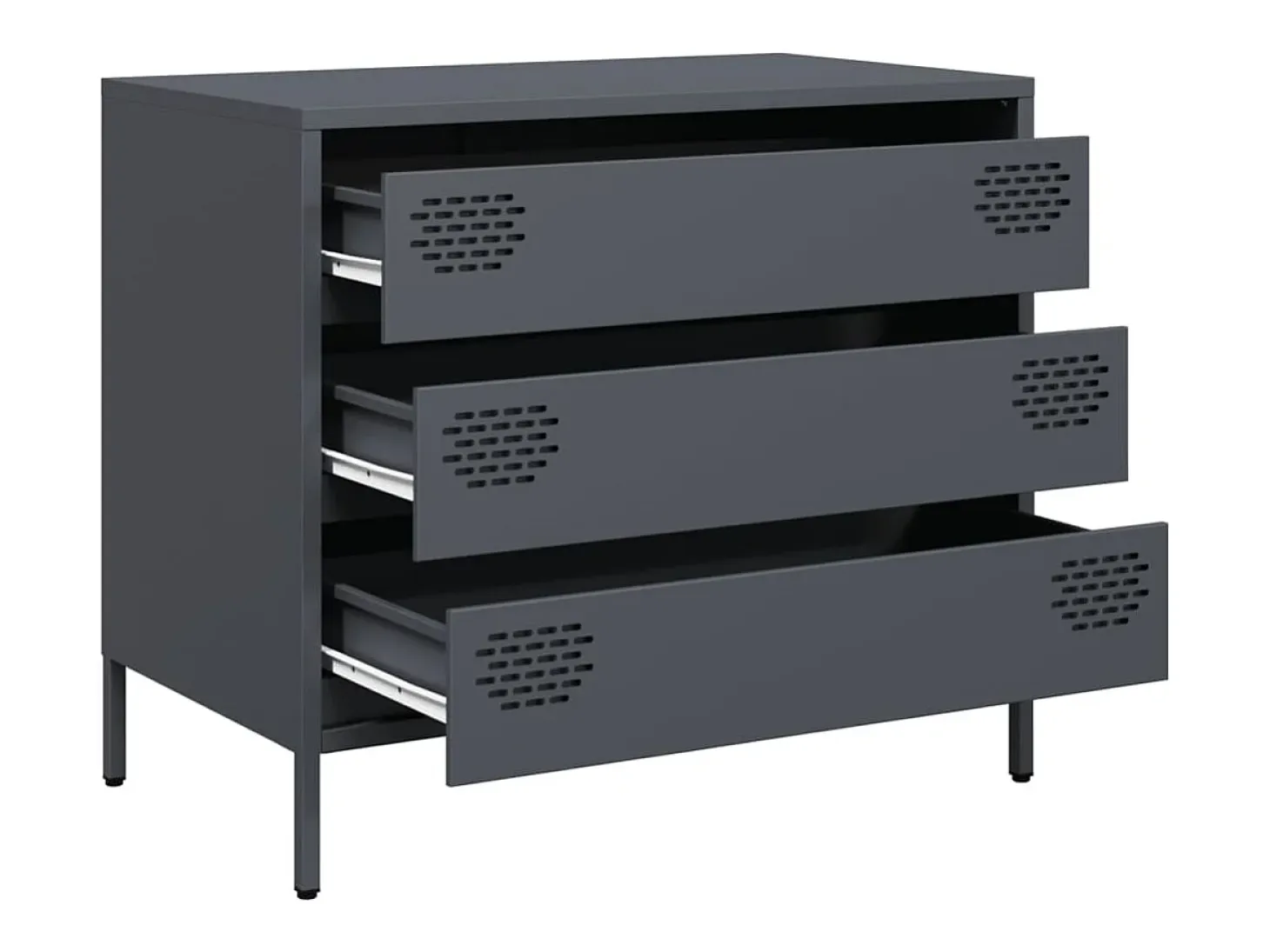 Aparador antracita 68x39x58,5 cm acero laminado en frío