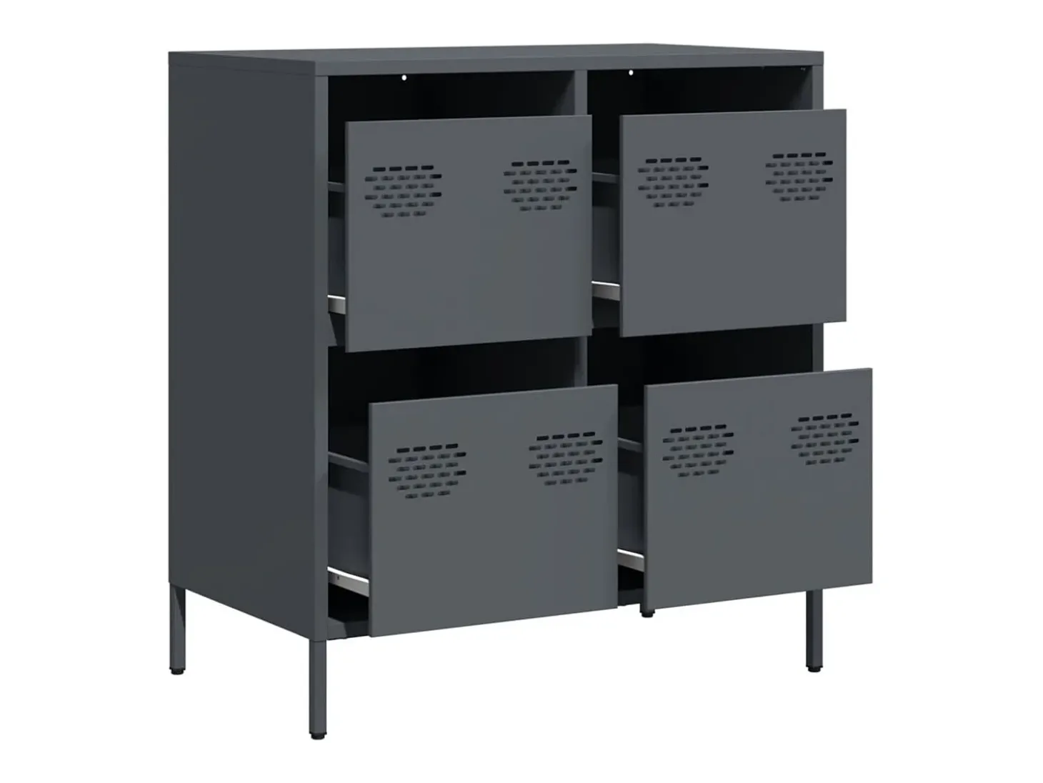 Aparador antracita 68x39x73,5 cm acero laminado en frío