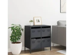 Aparador antracita 68x39x73,5 cm acero laminado en frío
