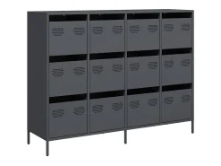 Aparador antracita 135x39x103,5 cm acero laminado en frío