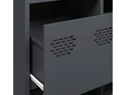 Aparador antracita 135x39x103,5 cm acero laminado en frío