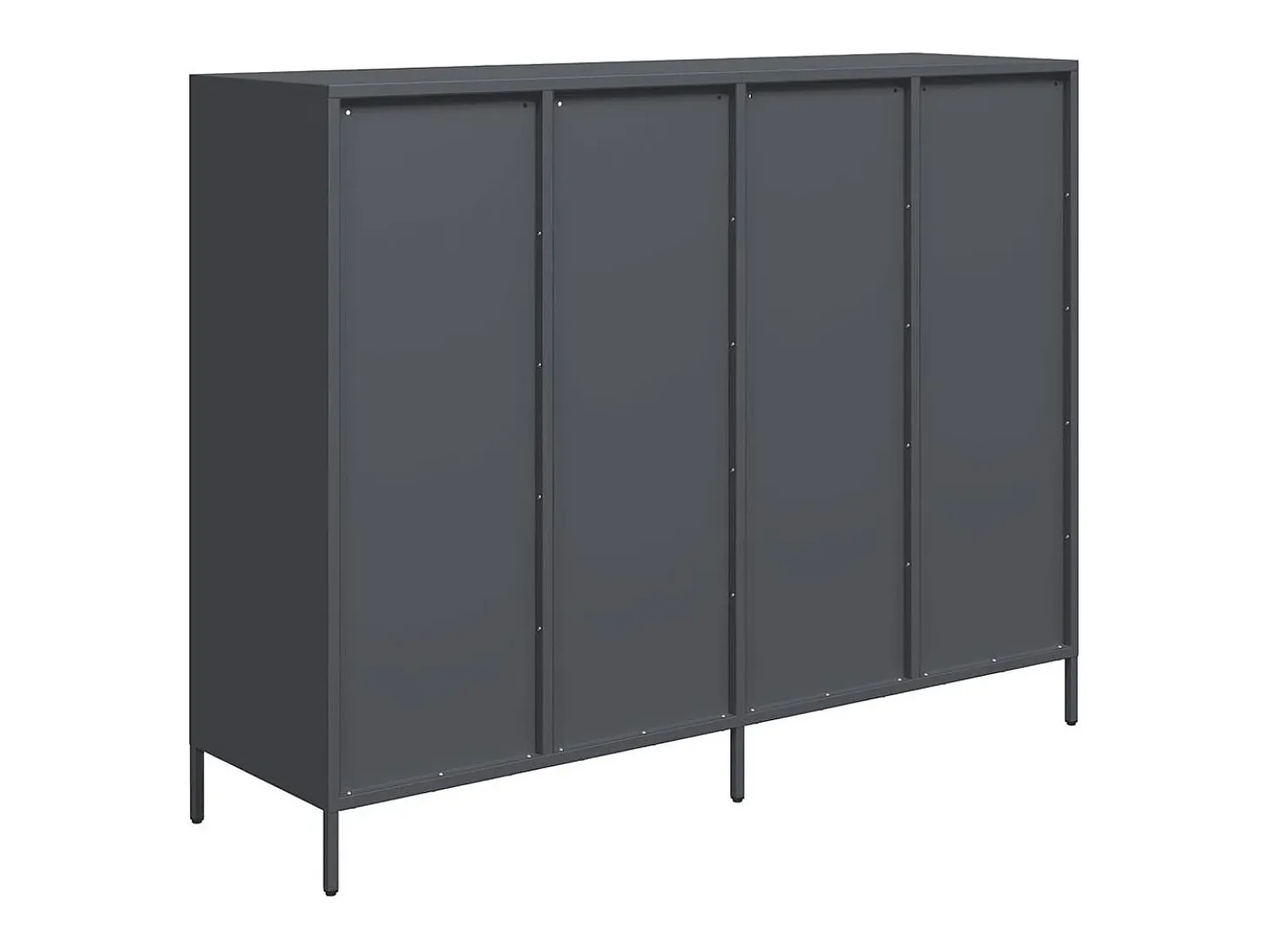 Aparador antracita 135x39x103,5 cm acero laminado en frío