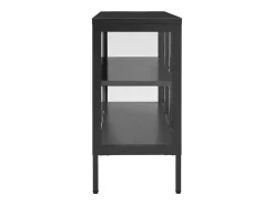 Aparador Antracita 105x35x70 cm Acero y cristal