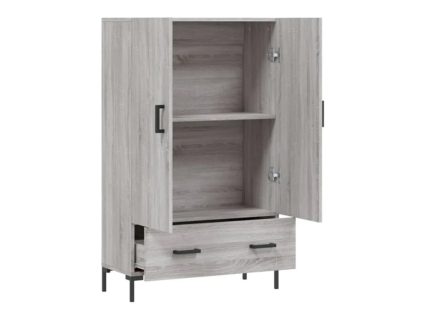 Aparador aparador cómoda armario mueble organizador cocina salón salón alto Sonoma 69,5 x 31 x 115 cm madera contrachapada gris 02_0035407