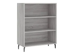 Aparador aparador cómoda armario mueble organizador cocina salón salón alto Sonoma 69,5 x 34 x 180 cm madera contrachapada gris 02_0035516