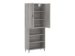 Aparador aparador cómoda armario mueble organizador cocina salón salón alto Sonoma 69,5 x 34 x 180 cm madera contrachapada gris 02_0035516