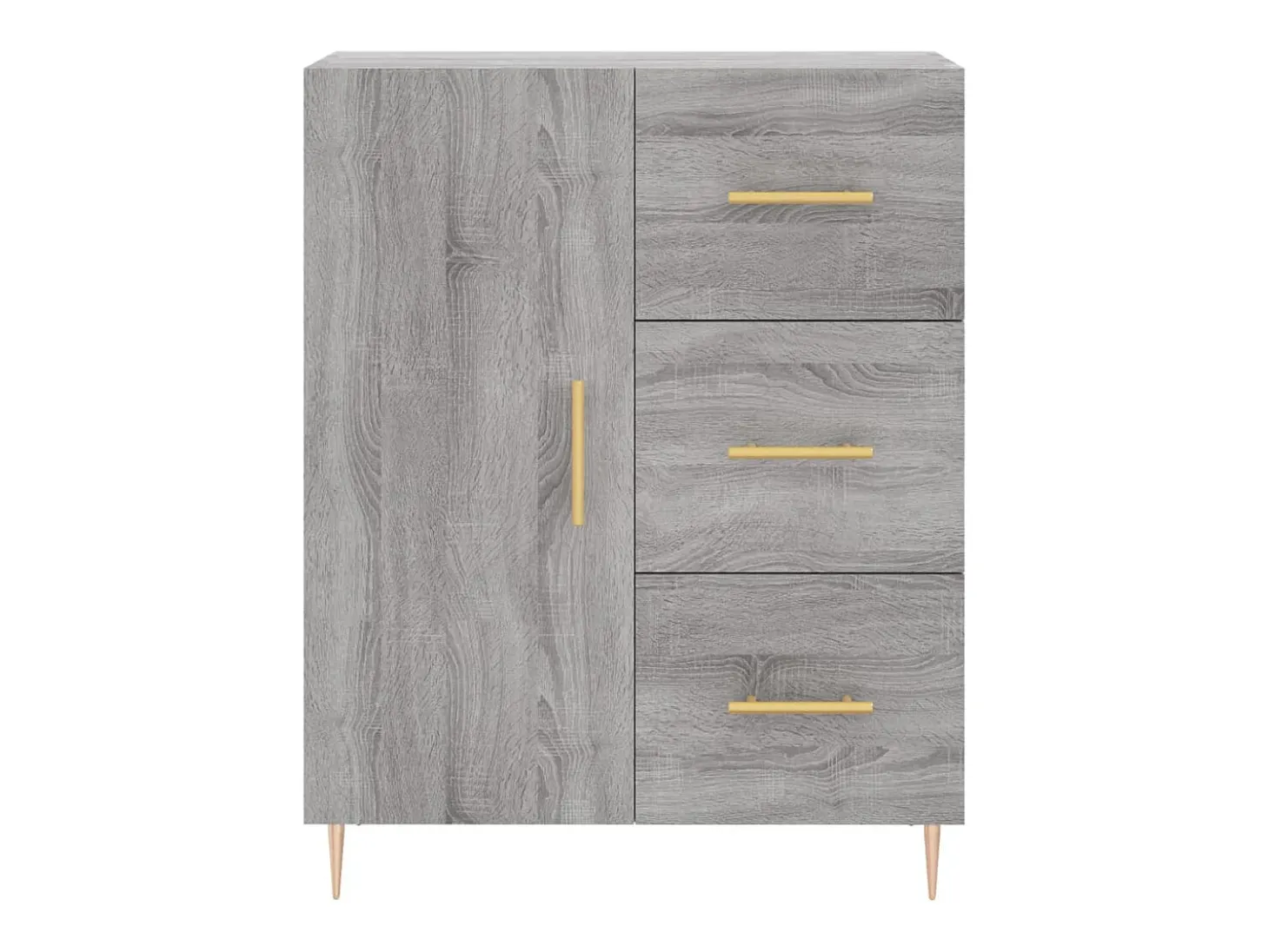 Aparador aparador cómoda armario mueble organizador cocina salón salón alto Sonoma 69,5 x 34 x 180 cm madera contrachapada gris 02_0035496